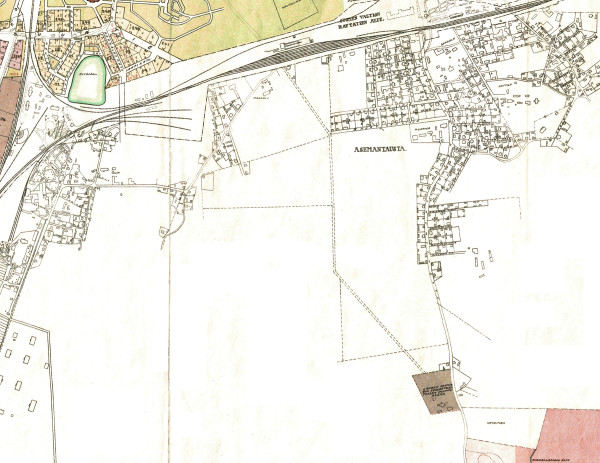 Asemakaavakartta vuodelta 1925.
